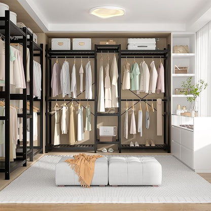 Homykic Bamboo Closet System Clothes Rack, Large Freestanding Garment Rack - Image 3