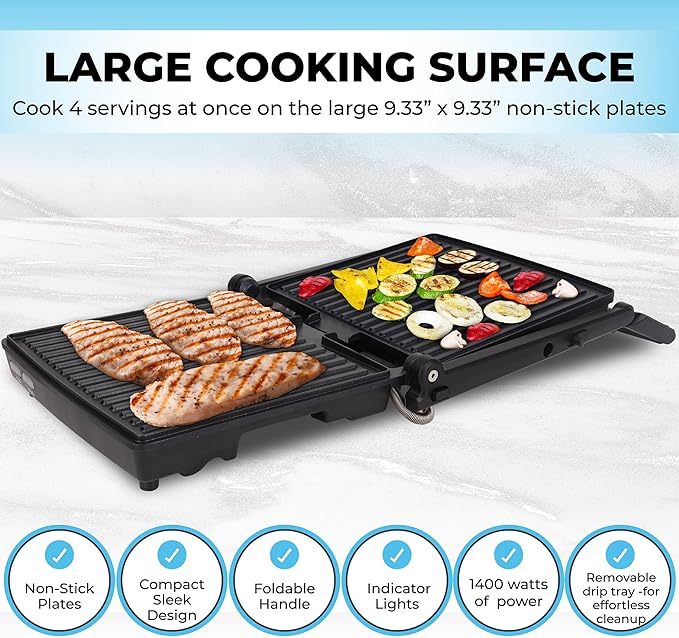 Courant Panini Press Gourmet Sandwich Maker, Super Slim Design - Image 3