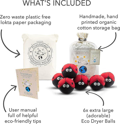Friendsheep Wool Dryer Balls, Organic Reusable Fabric Softener Alternative - Image 4