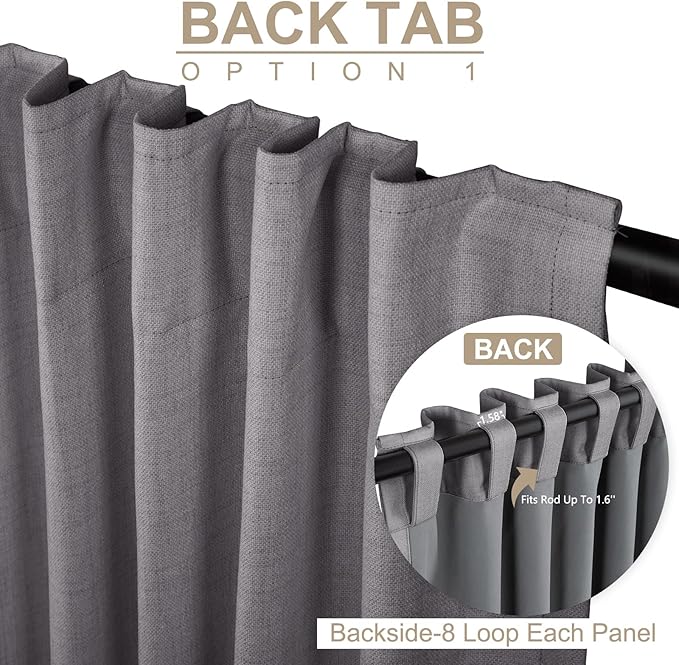 100% Blackout Shield Linen Blackout Curtains - Image 4