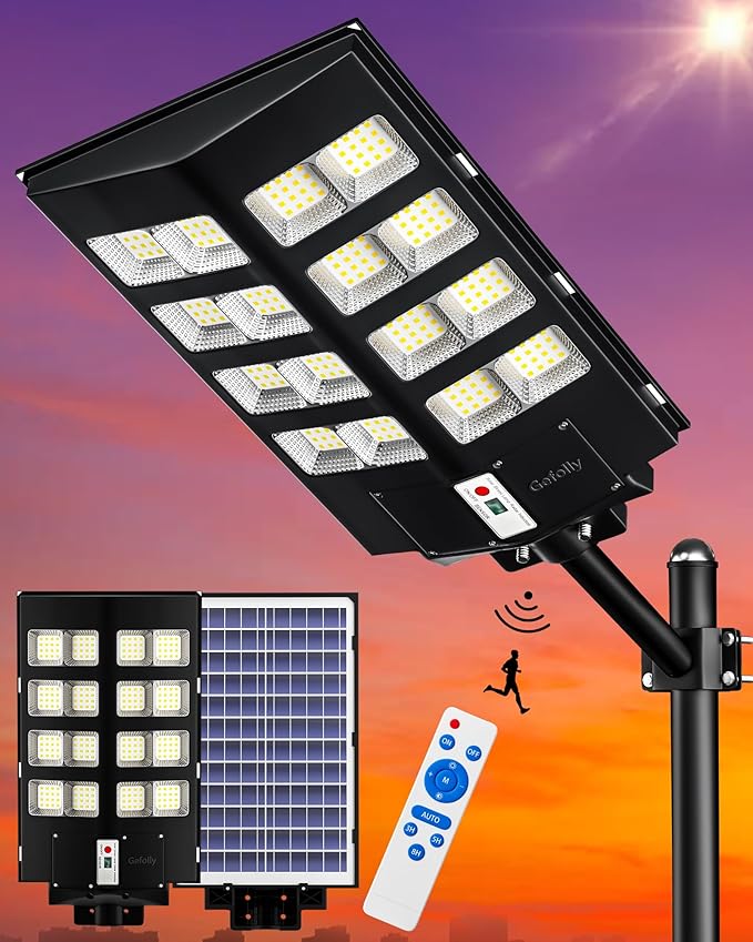 Gefolly SL-2800W Solar Street Lights Outdoor, 280000LM Commercial Parking Lot by GefollyLight
