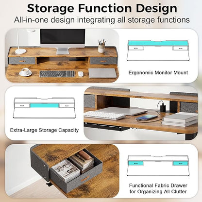 Electric Standing Desk with Drawers, 48 Inch Height Adjustable Desk with Power - Image 5