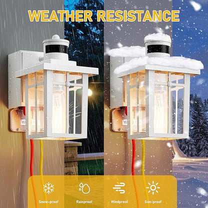 Myhaptim Porch Lights with GFCI Outlet, Dusk to Dawn Motion Sensor Outdoor - Image 6