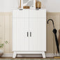 Shoe Cabinet Storage for Entryway, 4 Tier Fluted Shoe Storage Cabinet by HUANLEGO