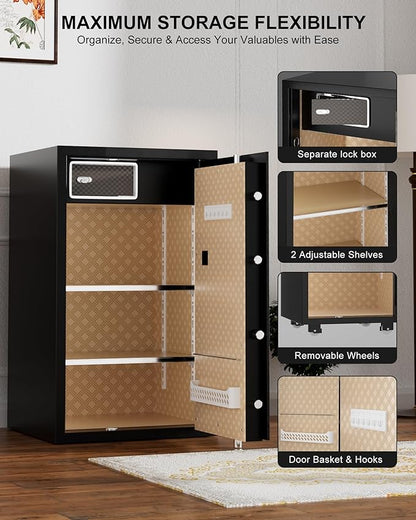 TIGERKING 7.2 Cu Ft Large Home Security Safe – Solid Steel Jewelry Cabinet - Image 5