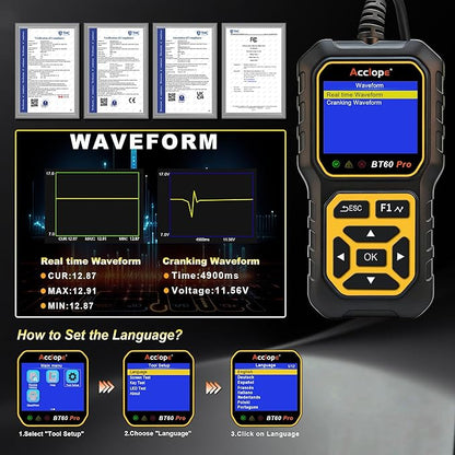 Acclope BT60 Pro Car Battery Tester, Digital Analyzer - Image 11