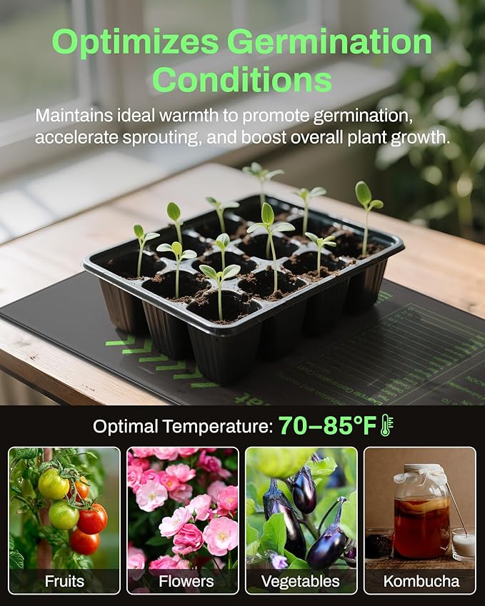 BN-LINK Seedling Heat Mat with Thermostat Controller Combo Set, Plants - Image 7