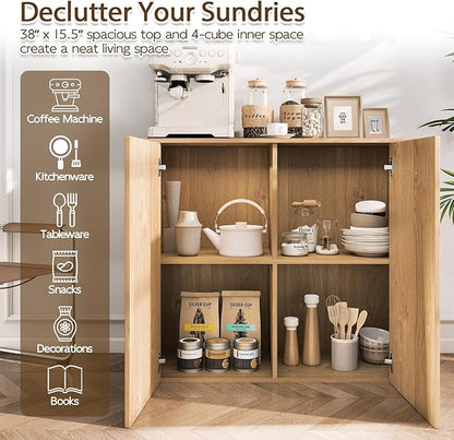 Giantex Modern Storage Cabinet, Anti-Tipping Device, Sturdy Metal Hings - Image 4