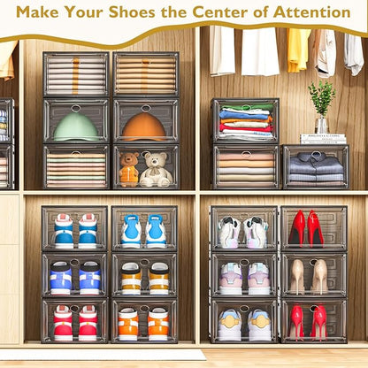 12 Pack Clear Shoe Storage Organizer - Image 7
