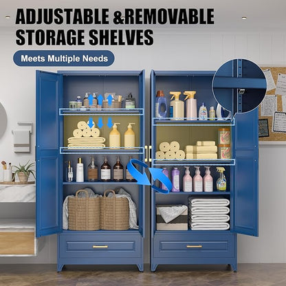 75" Tall Metal Storage Cabinet, Kitchen Pantry Storage Cabinets - Image 4