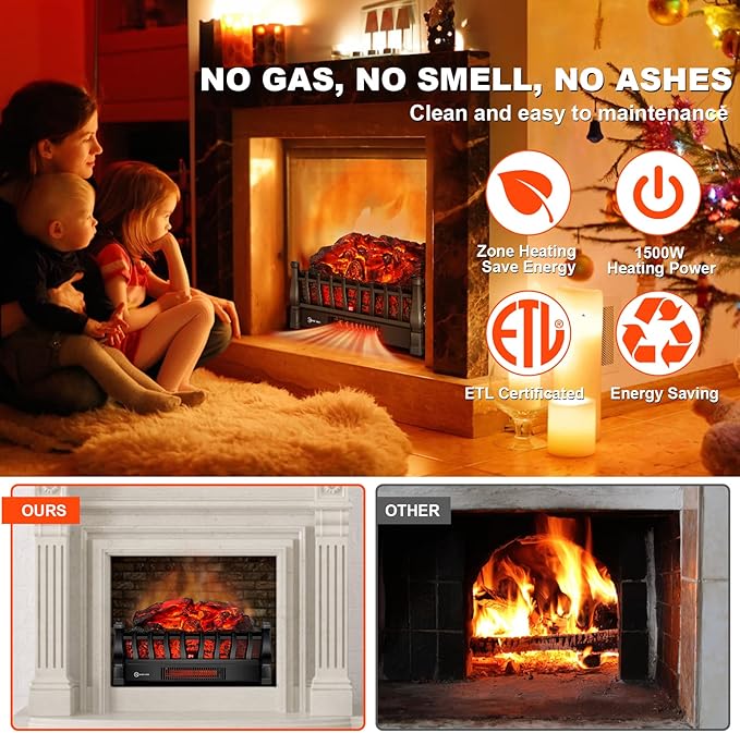 Electric Fireplace Logs Inserts Heater - Image 5