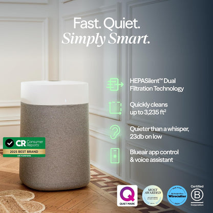 blueair air purifiers for home large room up shown in use