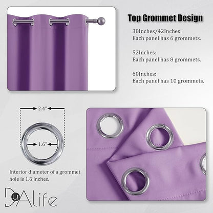 DUALIFE Solid Thermal Insulated Blackout Curtains Purple - Image 3