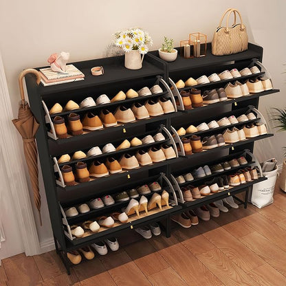 AVZEAR Shoe Cabinet, Shoe Cabinet Freestanding Tipping Bucket Shoe Rack - Image 7