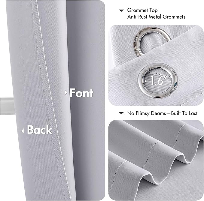 MIULEE Blackout Curtains for Bedroom Living Room 96 Inches Long 2 Panels - Image 4
