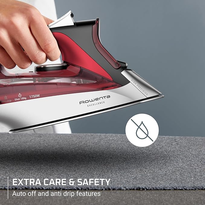 Rowenta Iron, Focus Excellence Stainless Steel Soleplate Steam Iron - Image 5
