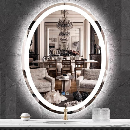24 x 32 Inch Oval Vanity Mirror by MEIOUKA