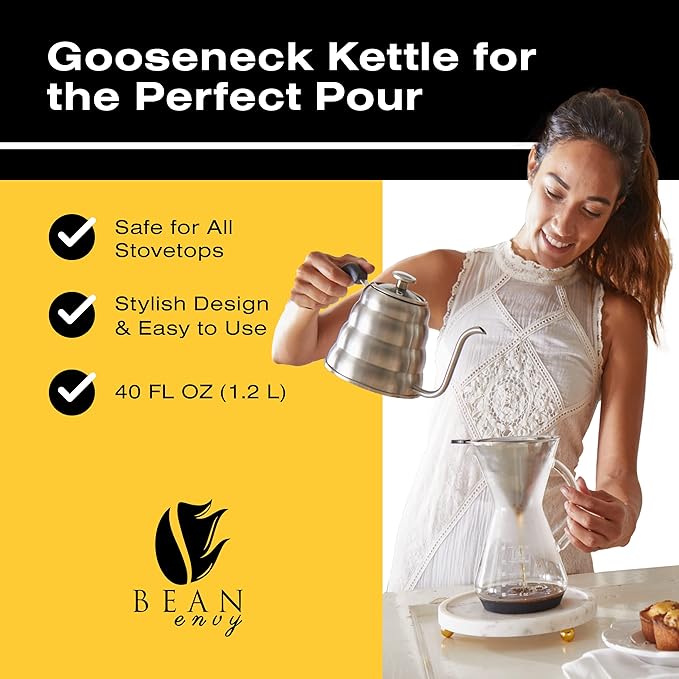 Bean Envy Pour Over Coffee Kettle, Small Gooseneck Kettle - Image 2