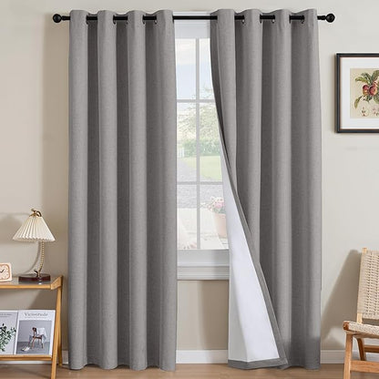 H.VERSAILTEX Linen Curtains 100% Blackout Curtains by HVERSAILTEX