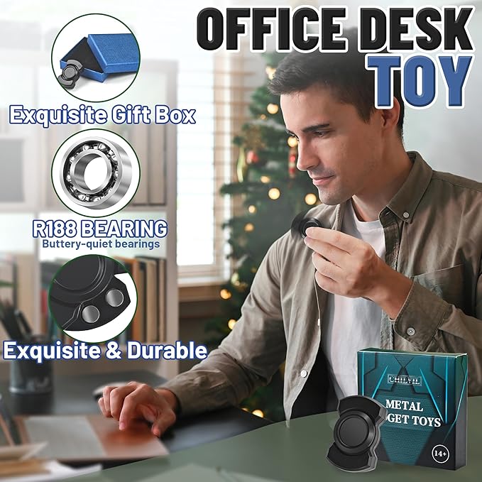 Valentines Day Gifts for Him, 3-in-1 Fidget Spinner Toy for Adult Metal Slider - Image 4
