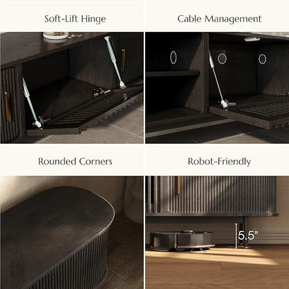 POVISON Fully-Assembled Mid Century Modern TV Stand - Image 3