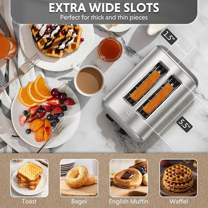 BUYDEEM DT420 2 Slice Toaster, Stainless Steel Toaster - Image 3