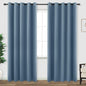 Stone Blue Curtains 72 Inch Extra Wide Blackout Curtain by KOUFALL