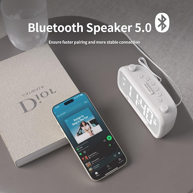 Alarm Clock Radio for Bedrooms, Hi-Fi Sound, Clock Radio - Image 4