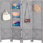 Wnutrees 4 Panel Pegboard Display, 5 Ft Wood Folding Privacy Screens Room by Wnutrees