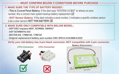 Replacement Battery+Tool for ADT DSC IMPASSA 9057 SCW9055 SCW9057 BH7236-SS - Image 2