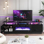Fireplace TV Stand with Two Hinged Doors by Breezestival