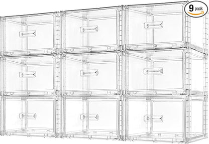 Vtopmart 9 Pack 18QT Clear Stackable Storage Drawers, Easily Assemble Closet by Vtopmart