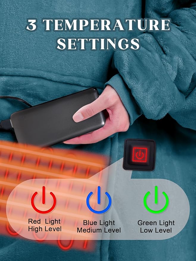 MAXEVE Heated Wearable Blanket Hoodie - Image 7