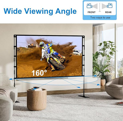 TOWOND Projector Screen and Stand, 100 inch Outdoor Projector Screen Indoor - Image 7