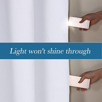 H.VERSAILTEX White Linen Blackout Curtains Durable Thick Textured Linen Look - Image 3