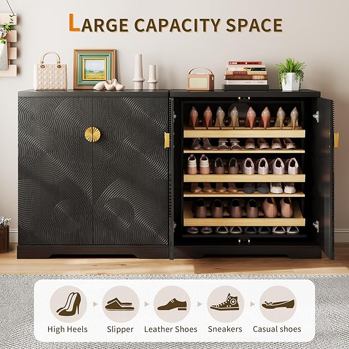 Vlsrka Shoe Cabinet Storage for Entryway, 6-Tier Rotating Shoe Cabinet - Image 4