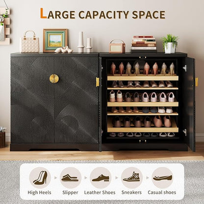 Vlsrka Shoe Cabinet Storage for Entryway, 6-Tier Rotating Shoe Cabinet - Image 4