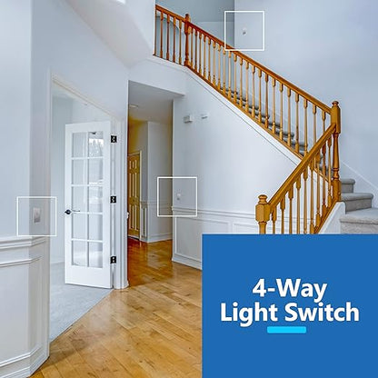 LIDER Minimalist Design Matte Finish Lighted 4-Way Decorator Light Switch - Image 2