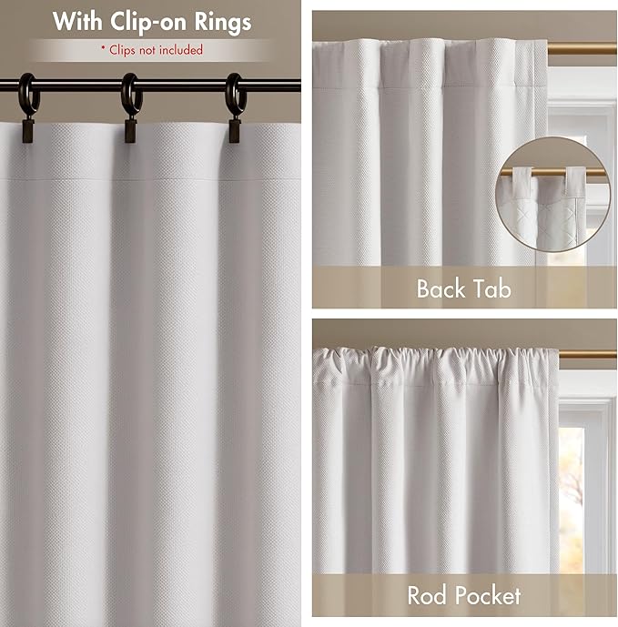 Madison Park Karien 100% Blackout Curtains 52x84 – White, 2-Layer Noise - Image 7