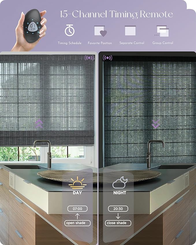 Graywind Smart Natural Roman Shades Compatible - Image 5