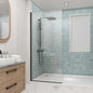 Sunrosa 36"×76" Shower Glass Panel, 8mm Thick Shower Screen, Matte Black by ElevateYourEverydayShower