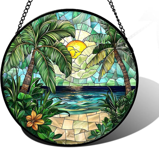 DASTOLL Stained Glass Window Hanging, and Mom 7.8 in by DASTOLL