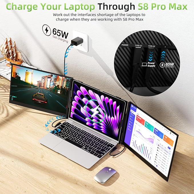 Laptop Screen Extender, Ultra-Thin 15.3" FHD 1200P 16:10 Portable Monitor - Image 8