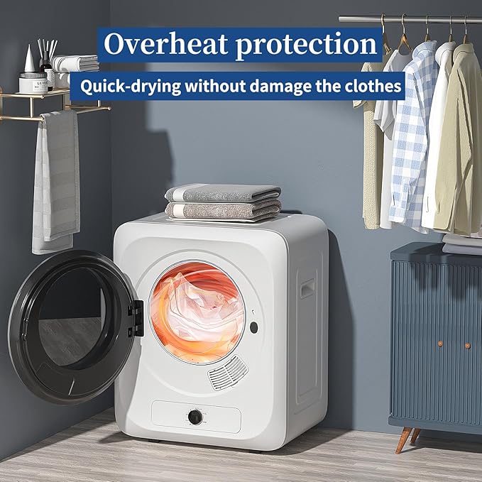 VCJ Portable Clothes Dryer for Apartment, 10lbs Compact Electric Laundry Dryer - Image 3