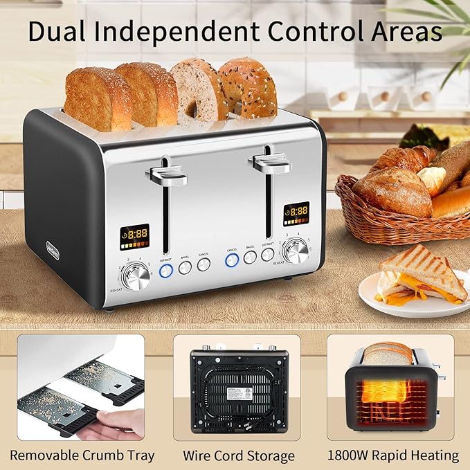 SEEDEEM 4 Slice Stainless Toaster - Image 6