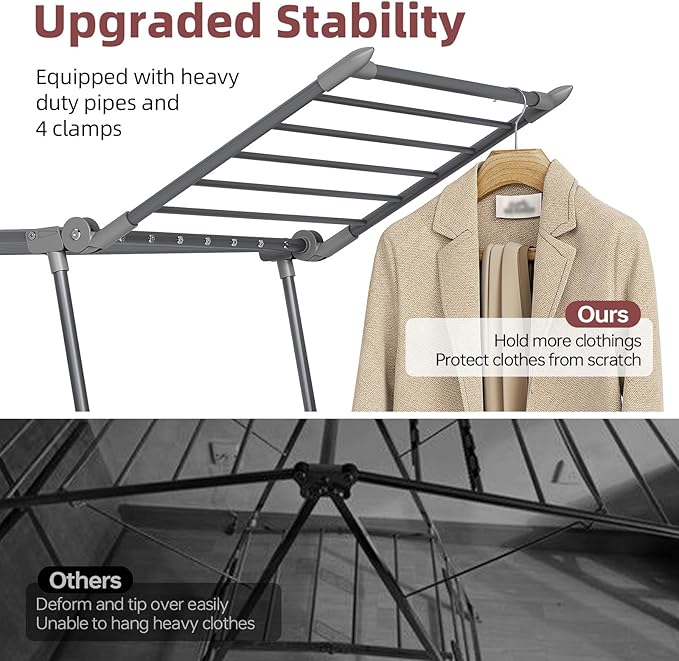 APEXCHASER Clothes Drying Rack Foldable, Large Drying Rack - Image 4