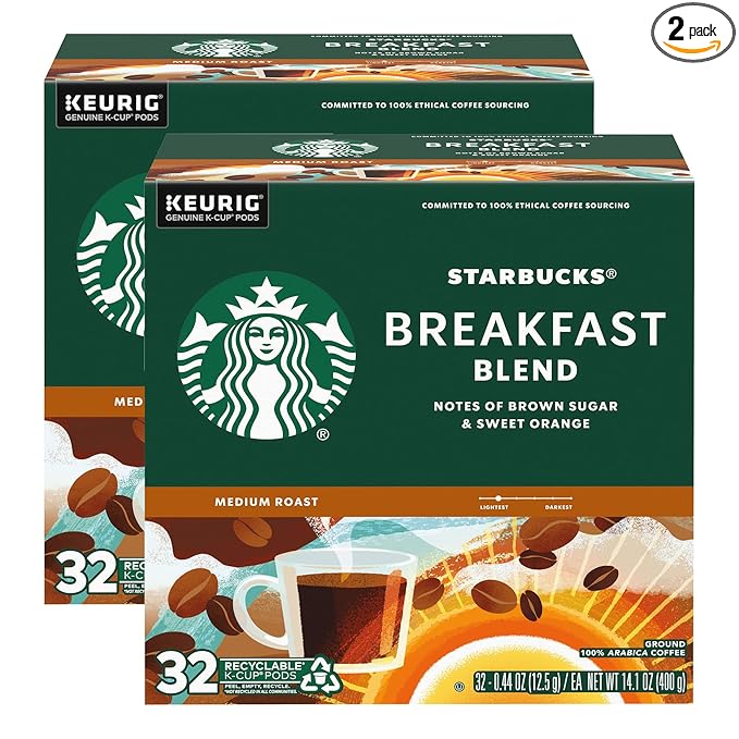 Starbucks Coffee K-Cup Pods, Breakfast Blend, Medium Roast Coffee, Notes of by StarbucksCoffee