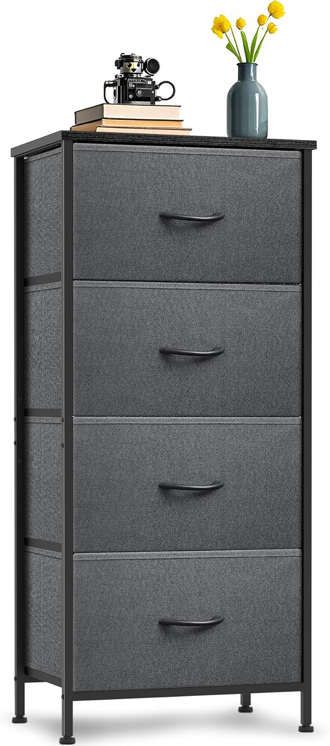 4 Fabric Drawer Dresser for Bedroom, Chest of Drawers by Sonharlar