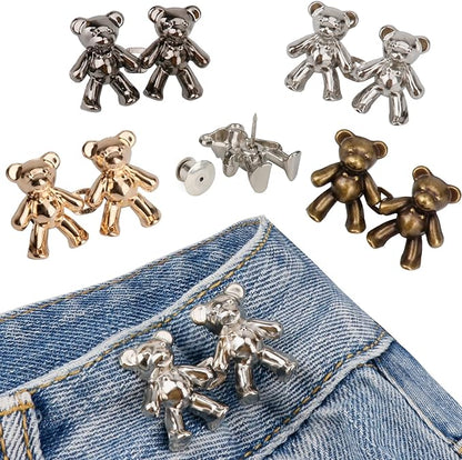 TOOVREN Cute Bear Button Pins for Jeans, No Sew and No Tools Instant Pant Waist by TOOVREN