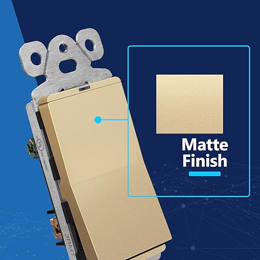 LIDER Minimalist Design Matte Finish Lighted Decorator Switch, Frameless Paddle - Image 2